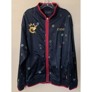 Coogi Size XXL Full Zip Up Jacket Coat Colorful Jogging Logo Embroidered B2